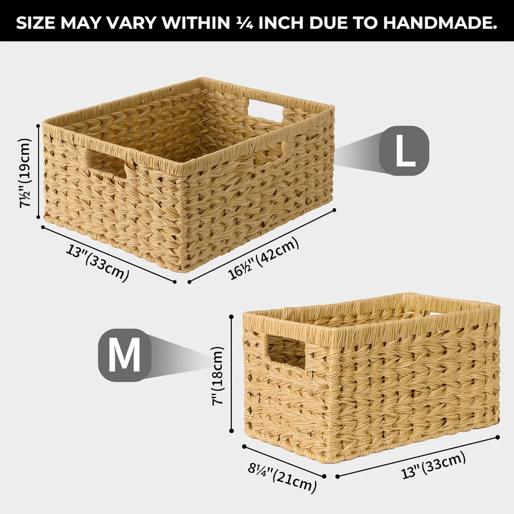 GRANNY SAYS Wicker Storage Baskets, Waterproof Woven Baskets, 2-Pack