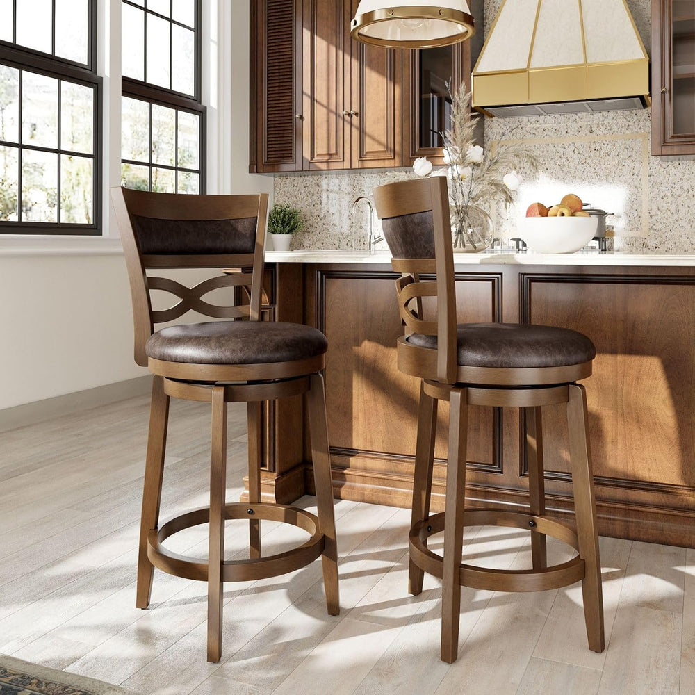 Sophia & William 26 Inch Swivel Bar Stools Set of 2, Counter Height Stools