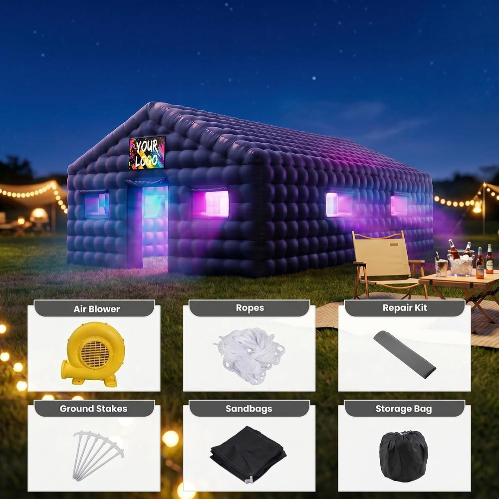 23×16×12Ft Inflatable Nightclub, Blow up Party Tent with Blower for Adult