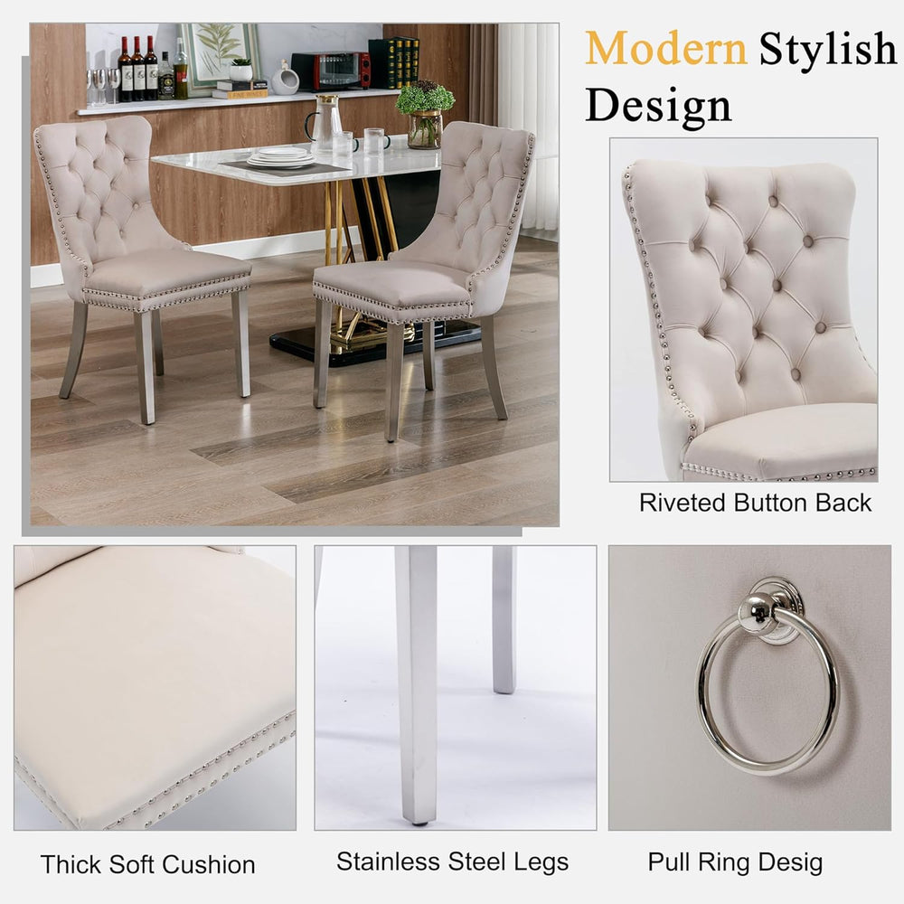 Modern Extendable Dining Table Set for 8, 94" Faux Marble Expandable Tab...