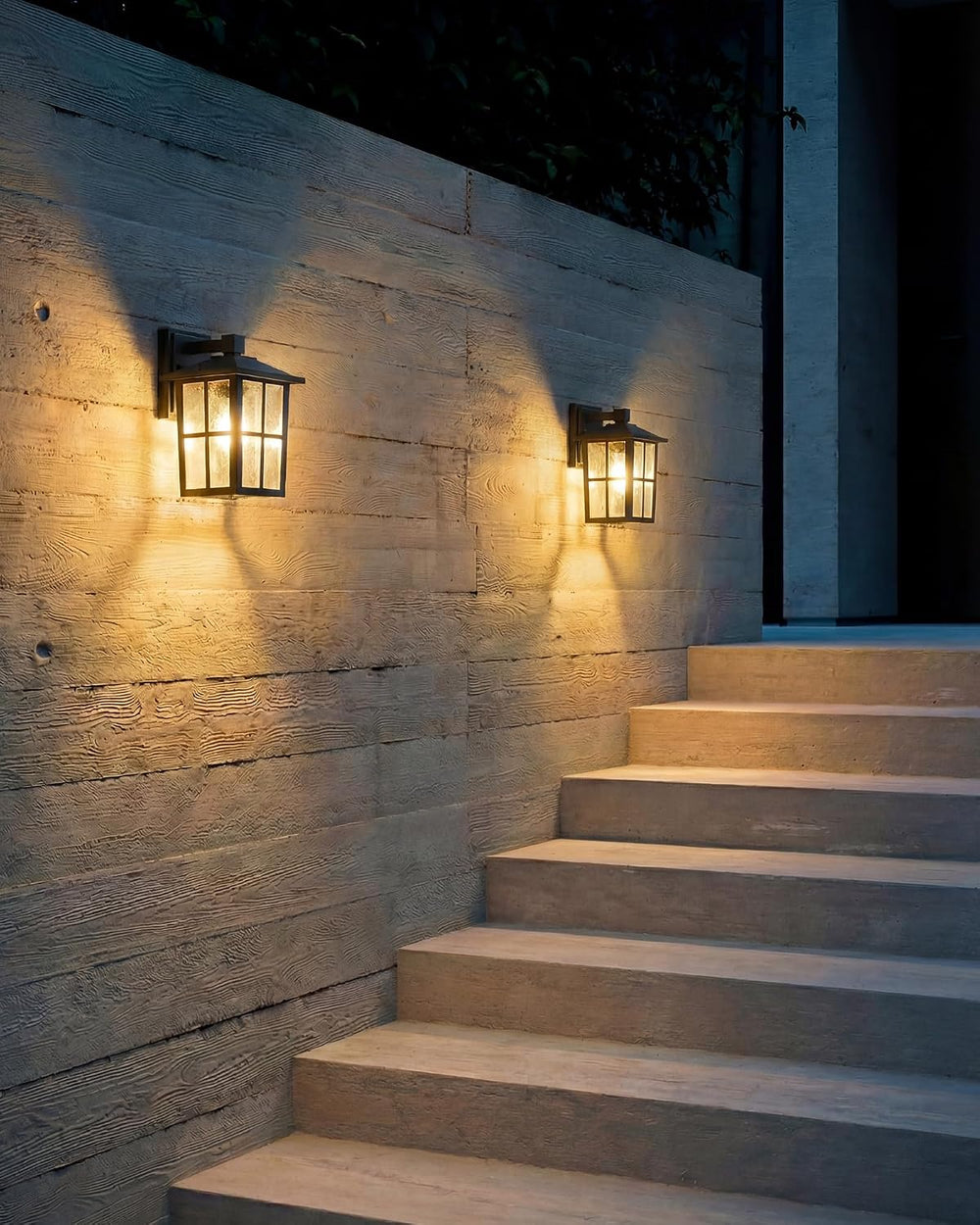 KDG Black Outdoor Waterproof Modern Patio Wall Light Fixtures Set of 2