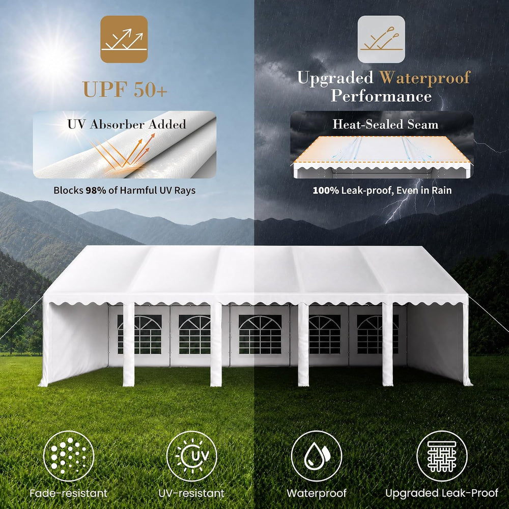 Sophia & William 16x32 Party Tents, Heavy Duty Event Tent for Parties