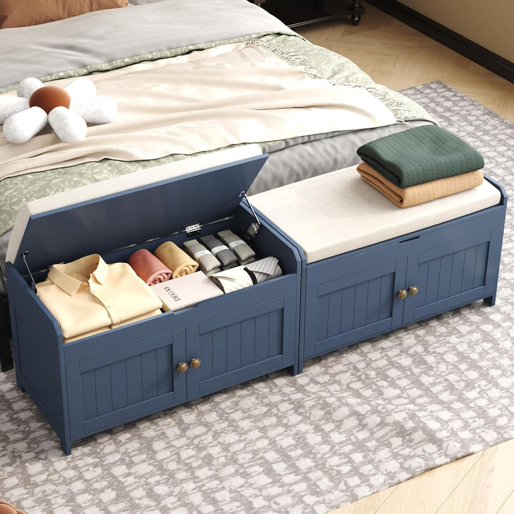 HOMEFORT 30" Shoe Bench with Lift Top Storage, Entryway Bench with Cushi...