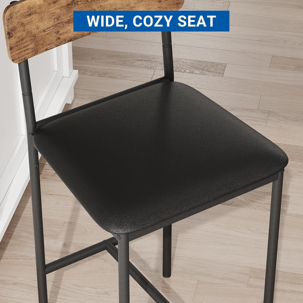 GarveeHome Bar Stools Set of 4, Upholstered Counter Height Bar Stools with Ba...