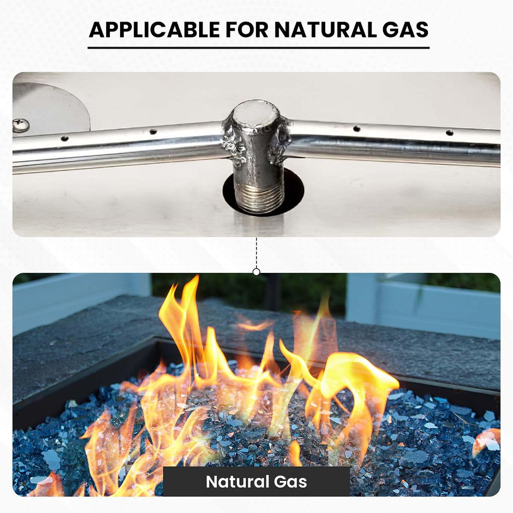 Stainless Steel Fire Pit Burner Pan Kit, NG, 36-Inch Burner Pan