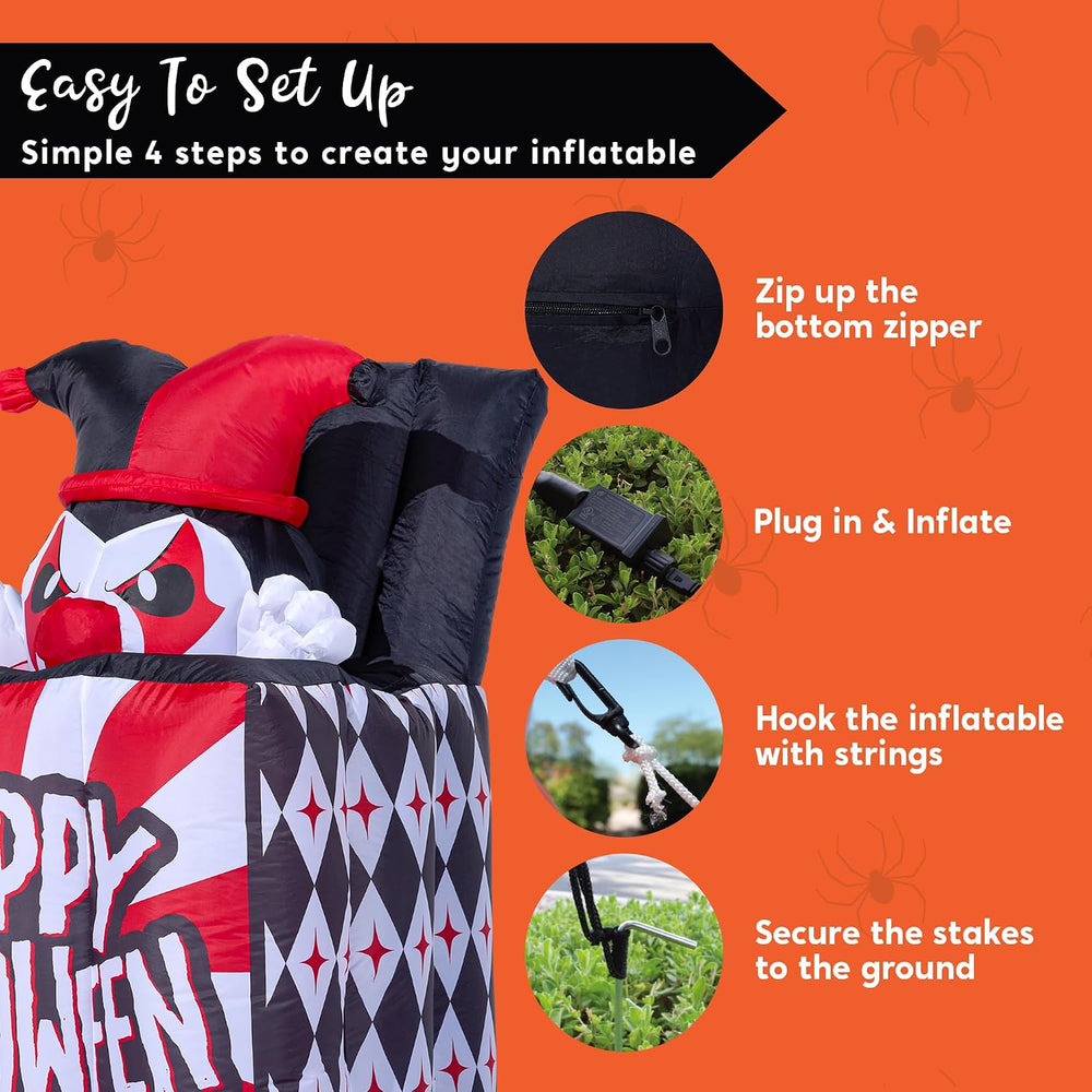 Joiedomi 5 Ft Halloween Inflatables Animated Clown Decorations Outdoor, Hallo...