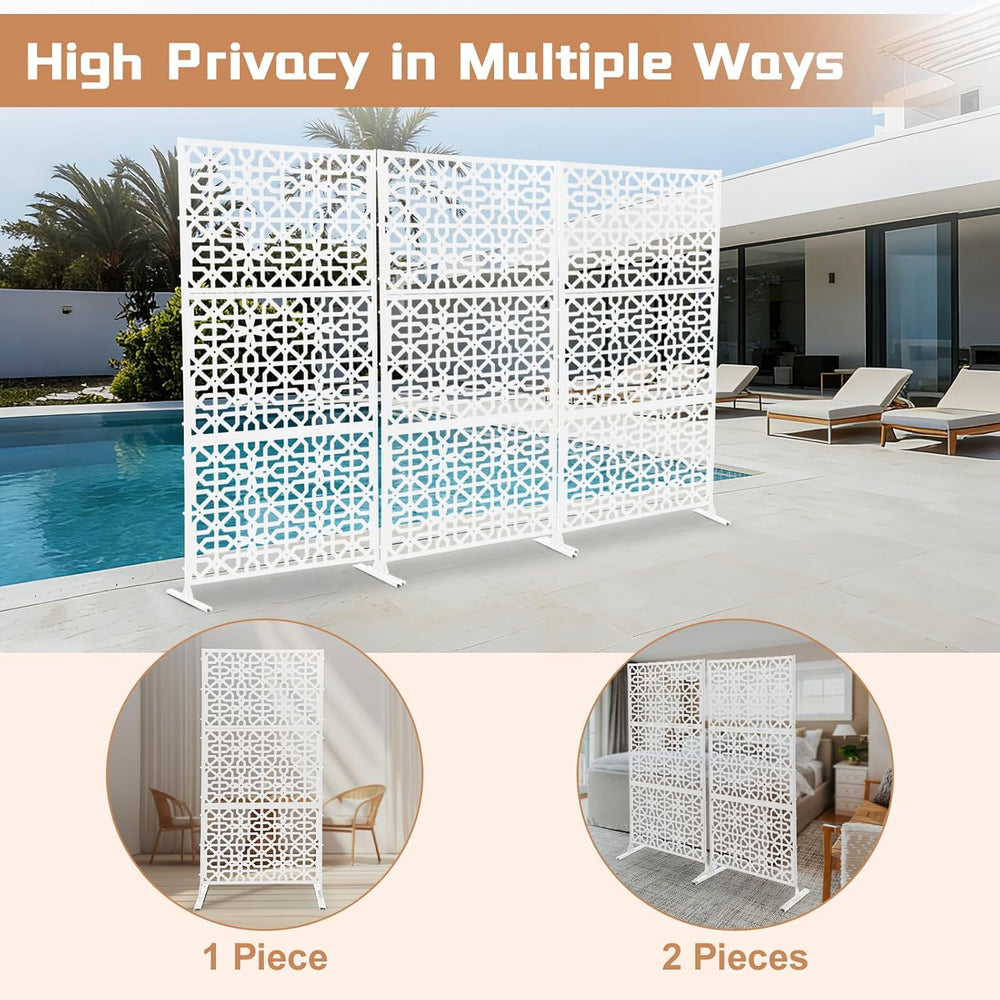 Outdoor Privacy Fence Screen,Freestanding Privacy Screen & Panels with St...