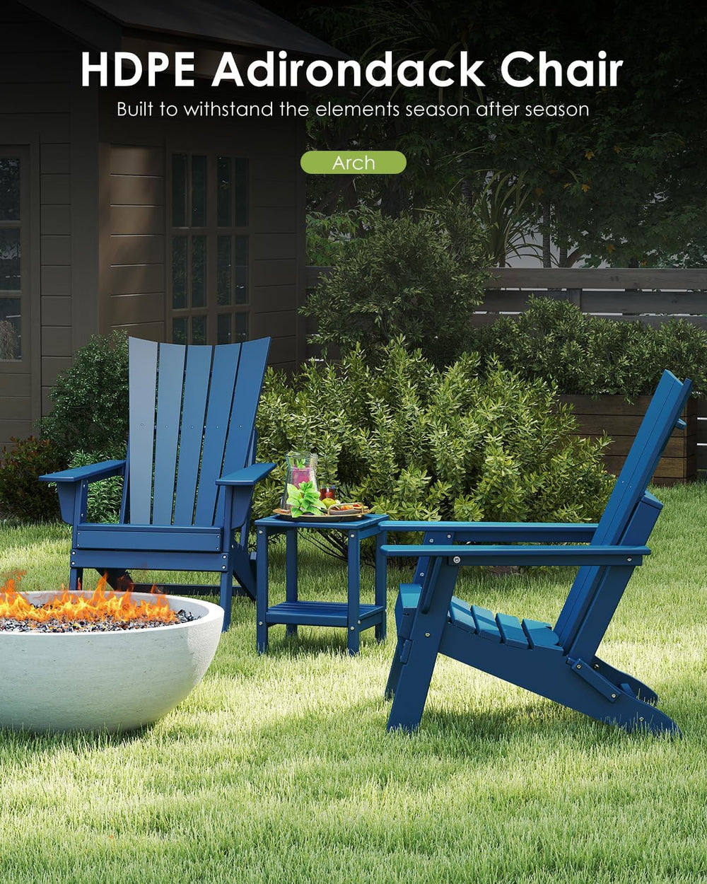 GREENVINES Folding-Adirondack-Chairs-Set-of-2 | HDPE Plastic | Arch Series | ...
