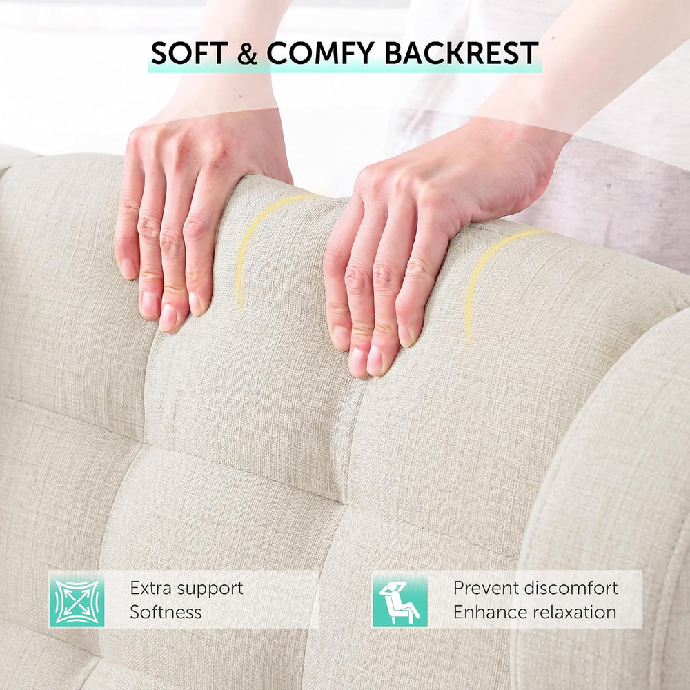 Dolonm Accent Chair for Living Room, Mid-Century Arm Chair with Pillow Backre...