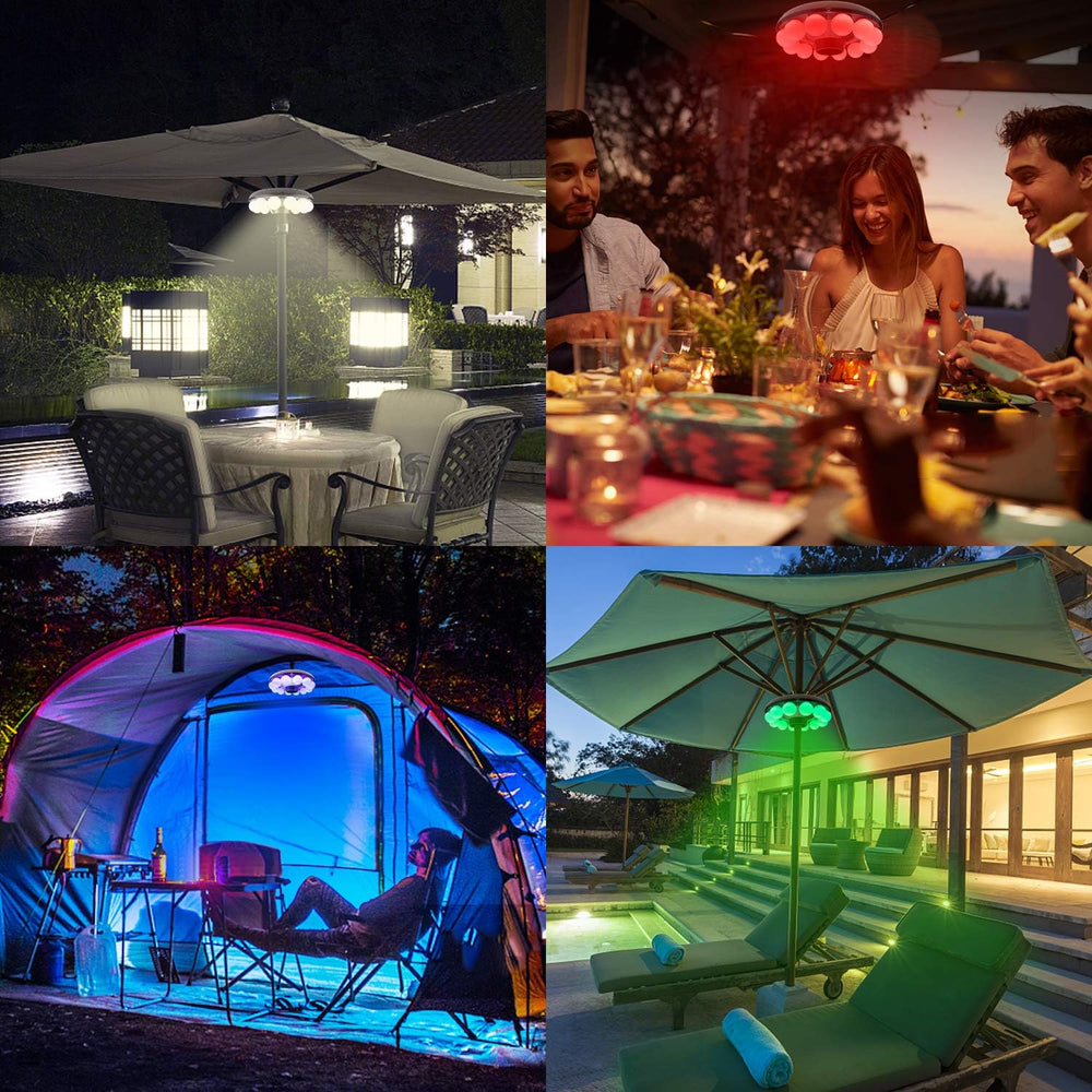 BIGMONAT Patio Umbrella Light Outdoor with RF Remote Controll/Hanging Lights ...