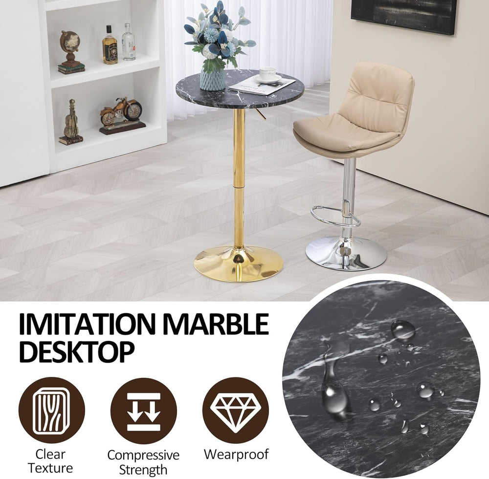 Finnhomy 24" Round Cocktail Bar Table with Metal Base, Tall Bistro Pub T...