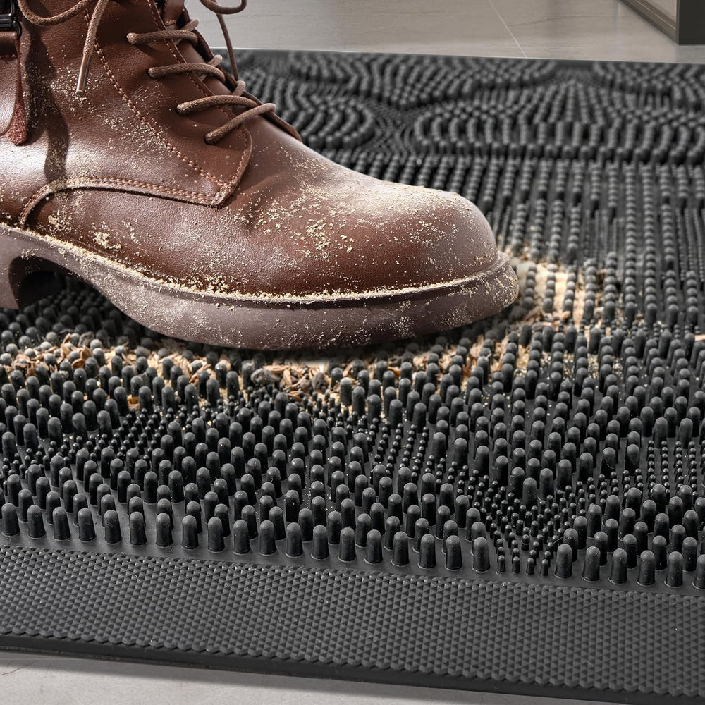FRAMICS Front Door Mat Outside Entrance, Rubber Door Mats Welcome 24"x36...