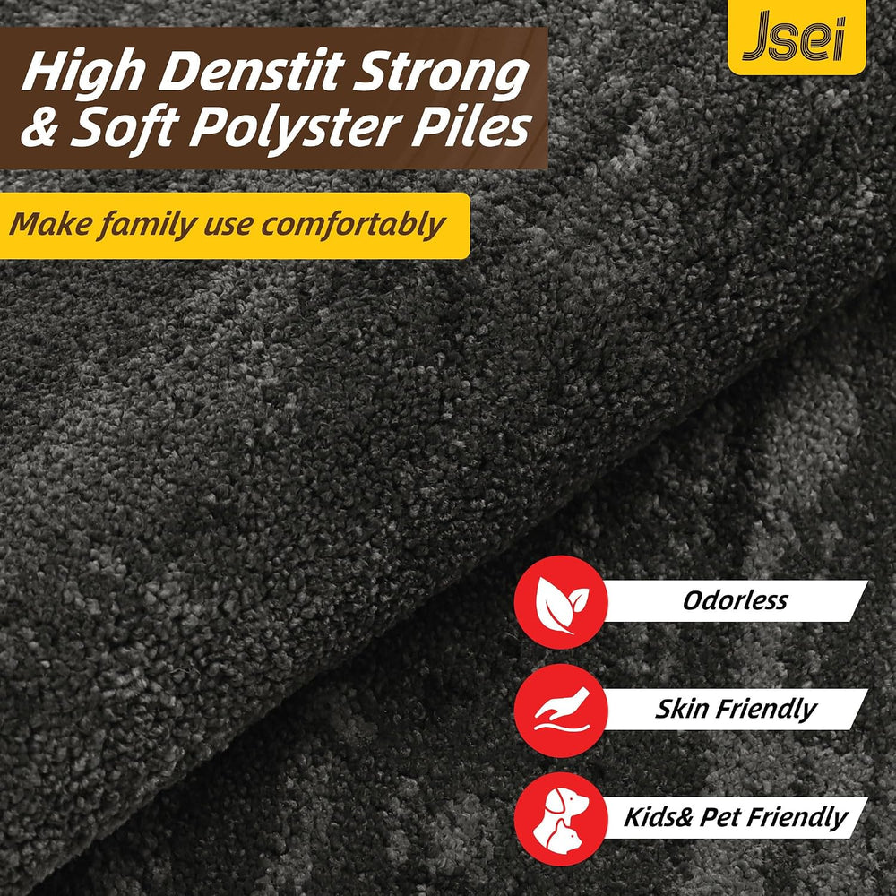 JSEI Dirt Trapper Door Mat 24"x36", Non-Slip Doormat, Light Gray