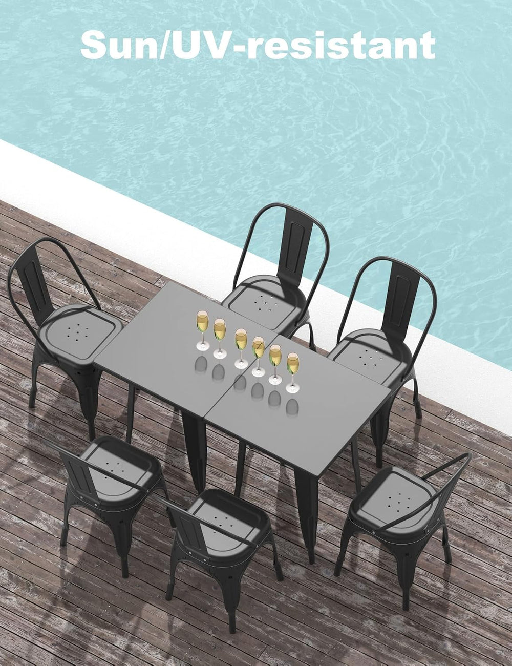 Nazhura Metal Dining Chair Farmhouse Tolix Style for Kitchen Dining Room Café...