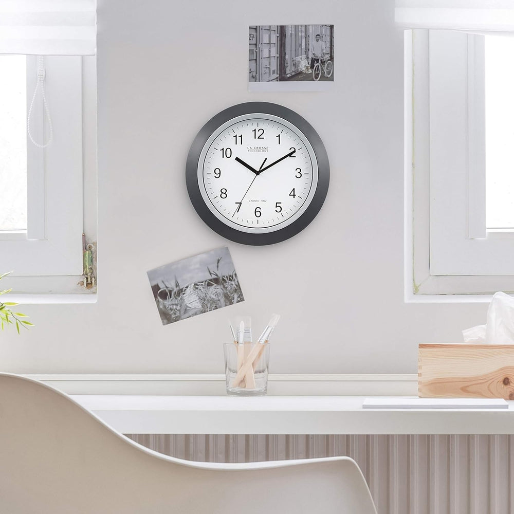 La Crosse Technology WT-3129B 12 Inch Atomic Analog Wall Clock, Pack of 1, Black