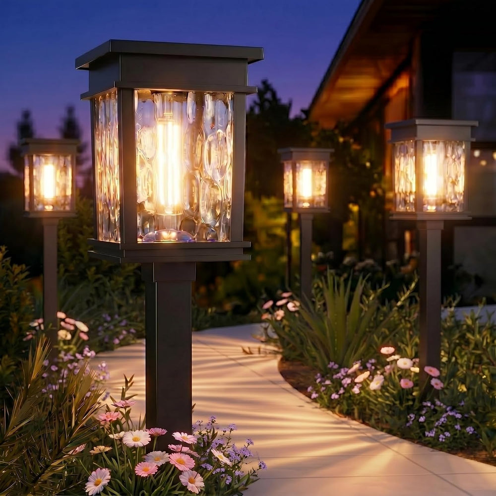 XMCOSY+ Solar Pathway Lights, 4 Pack 2-in-1 Landscape Lighting for Garden