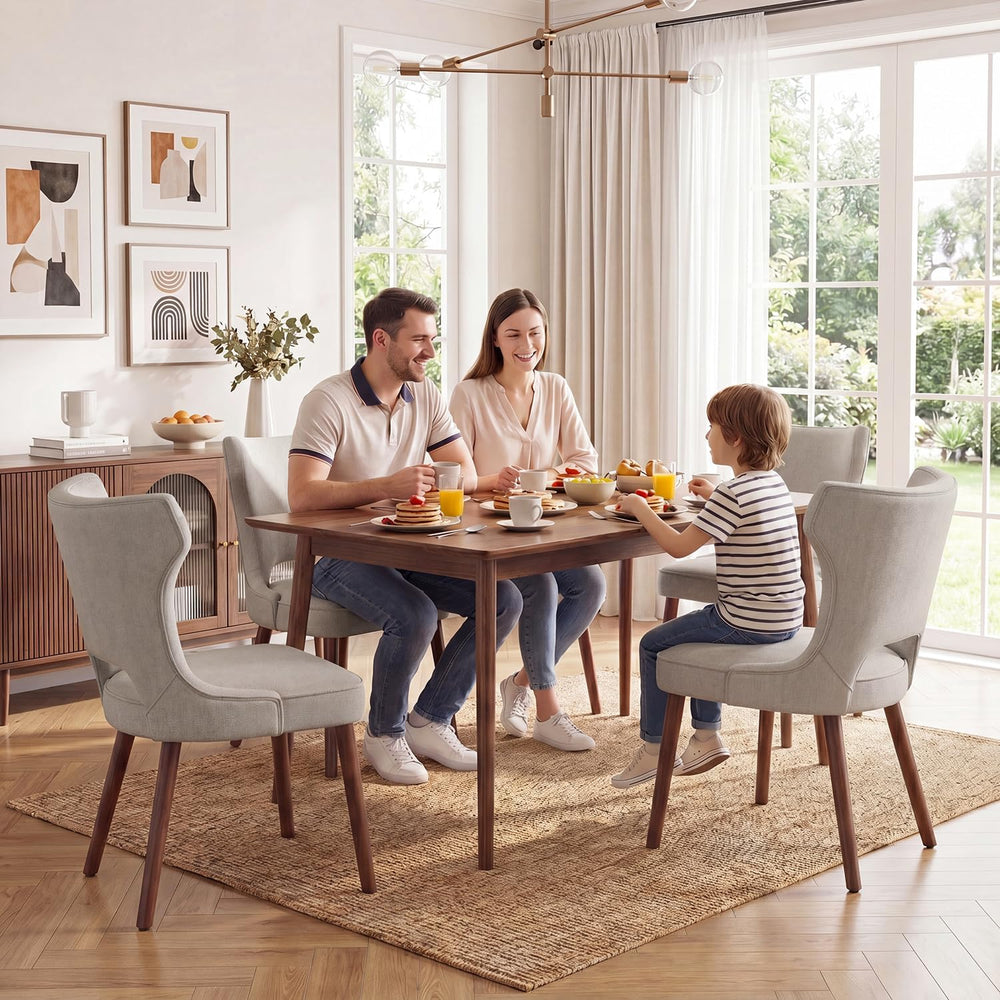 Wooden Dining Chairs Set of 4, Mid Century Dining Room Chairs with Solid Wood...