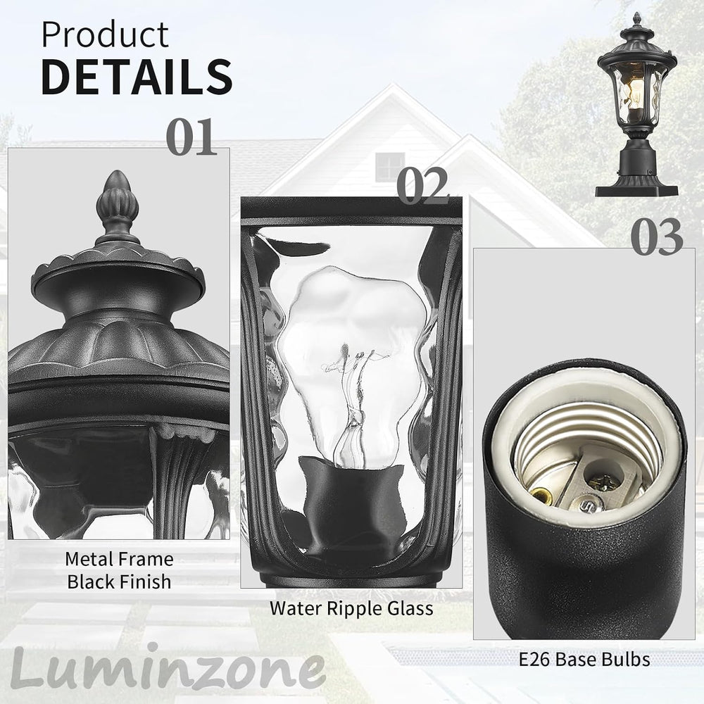 Outdoor Post Lights Fixtures Lamp Post Light Fixture, Pole Lantern Lighting F...