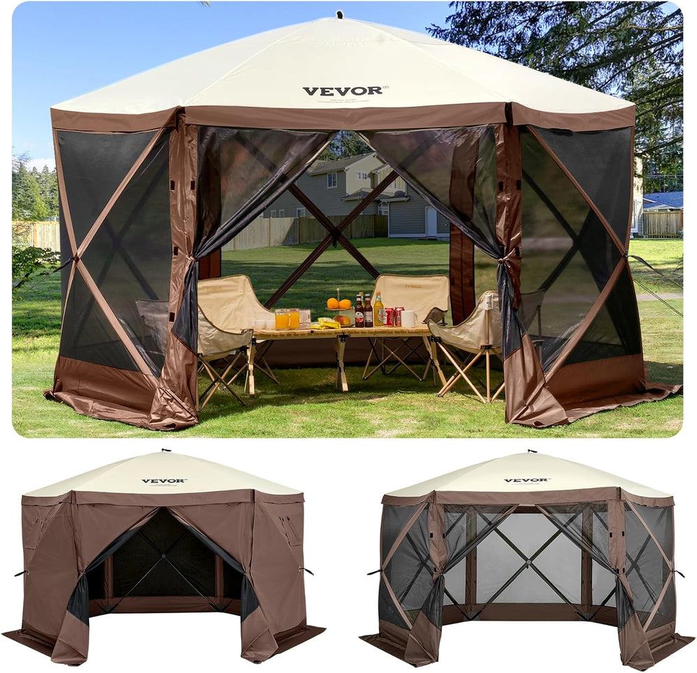 VEVOR Pop Up Gazebo Screen Tent, Pop-Up Instant Gazebo Tents with Mosquito Ne...