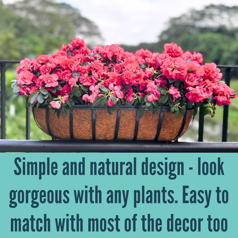 LaLaGreen Deck Railing Planter Box - 2 Pack, 36 Inch Large Wall Planters for ...