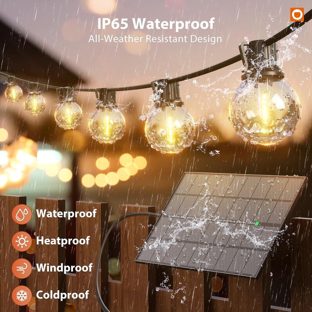 addlon 198FT Solar String Lights Outdoor, Waterproof, USB Charging