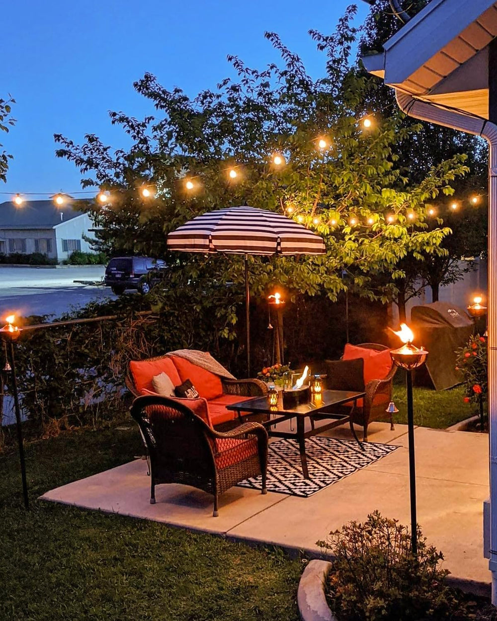 GLUROO 120FT Outdoor String Lights, G40 LED Patio Lights with 64pcs Bulbs, Wa...