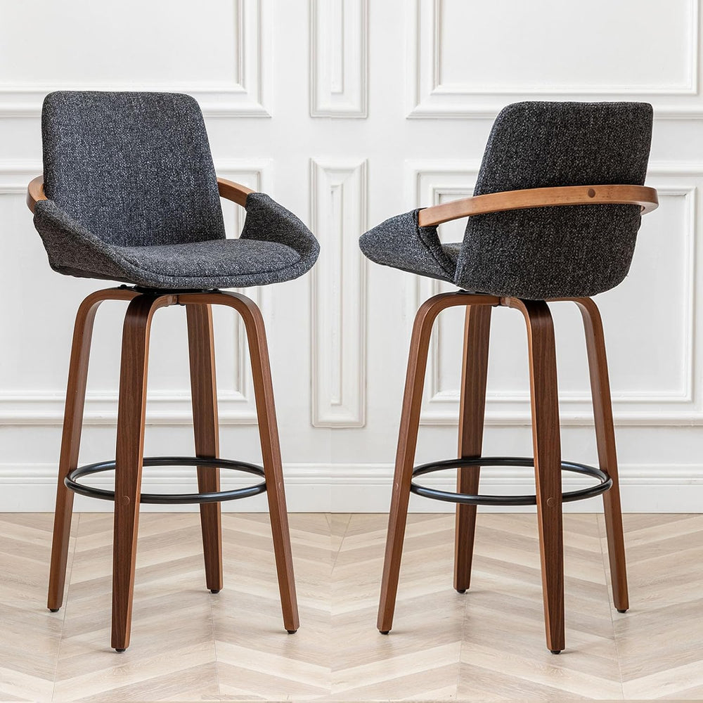 LUNLING 29.5" Set of 3 Bar Height Barstools Mid Century Modern Retro Bar...