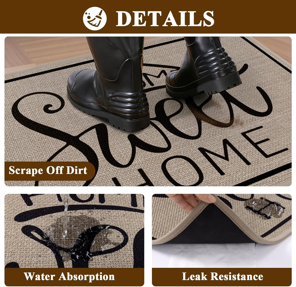 Vaukki Indoor Door Mat 32"x48", Ultra Thin Doormat Indoor Entrance