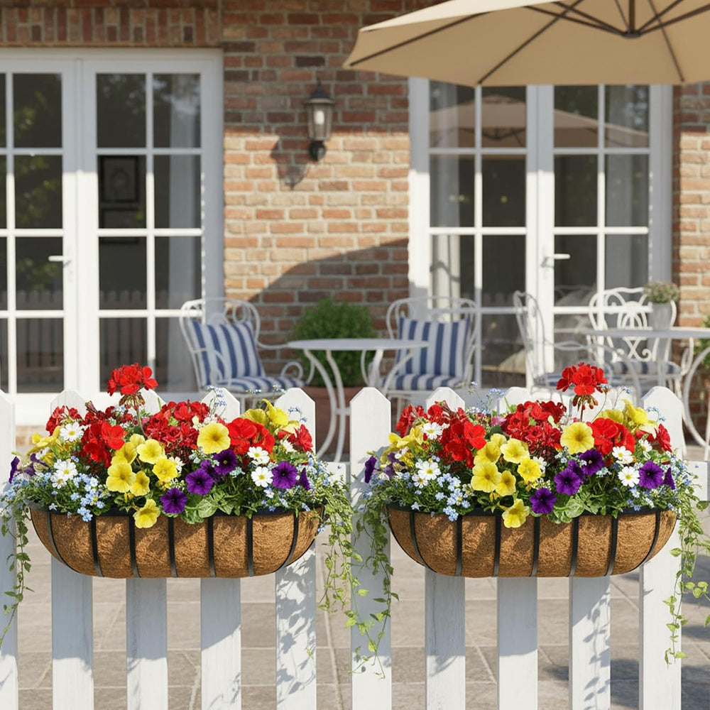 36 Inch Railing Planter Window Box Deck Balcony Rail Planter with Coco Liner ...