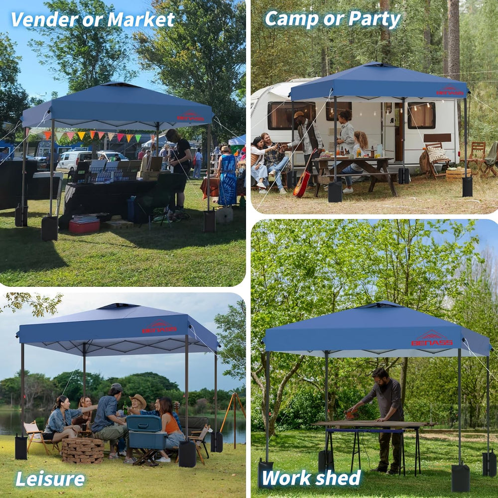 12x12 Pop Up Canopy Tent, Light Blue