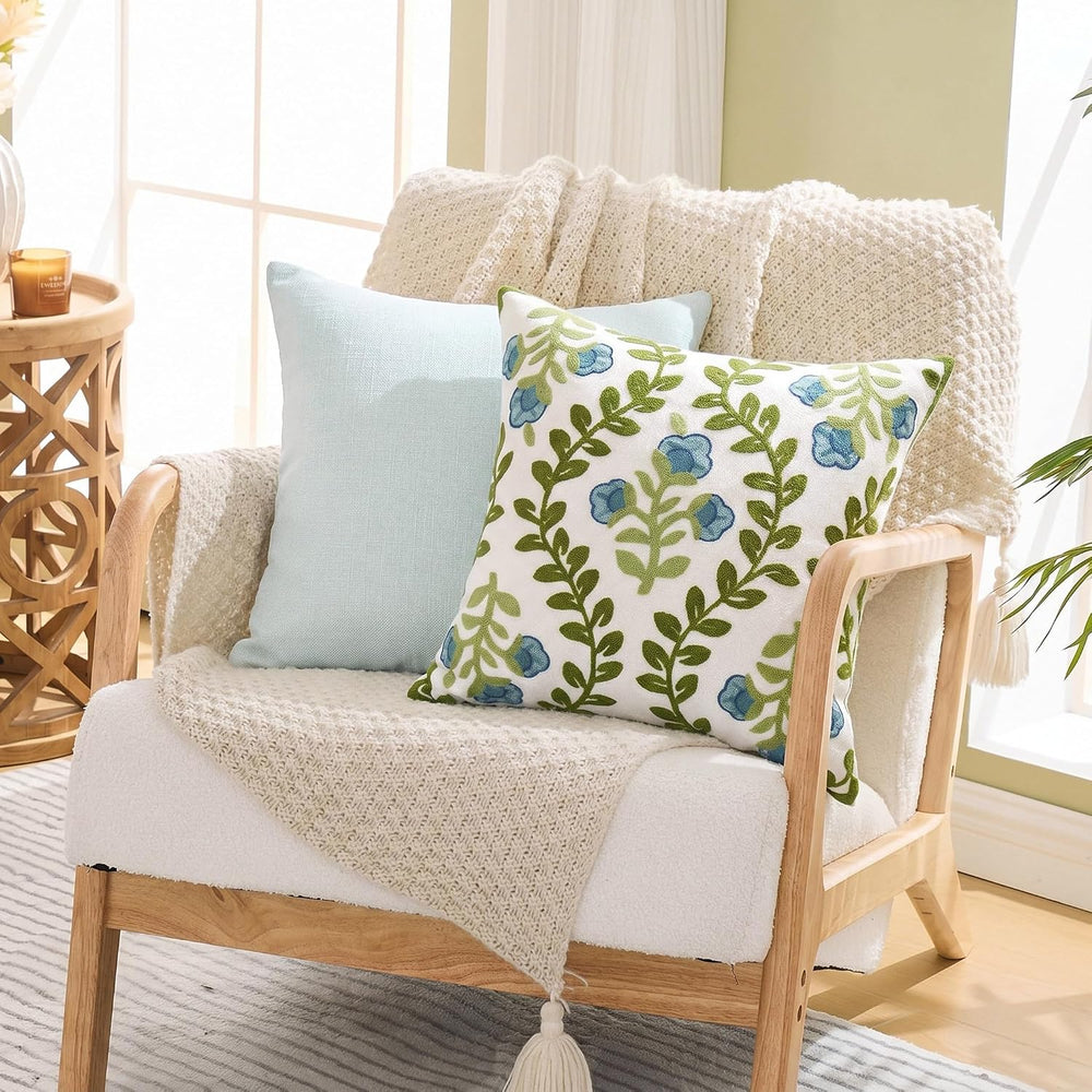 Alysheer Embroidered Decorative Throw Pillow Cover 20"x 20" Set of ...