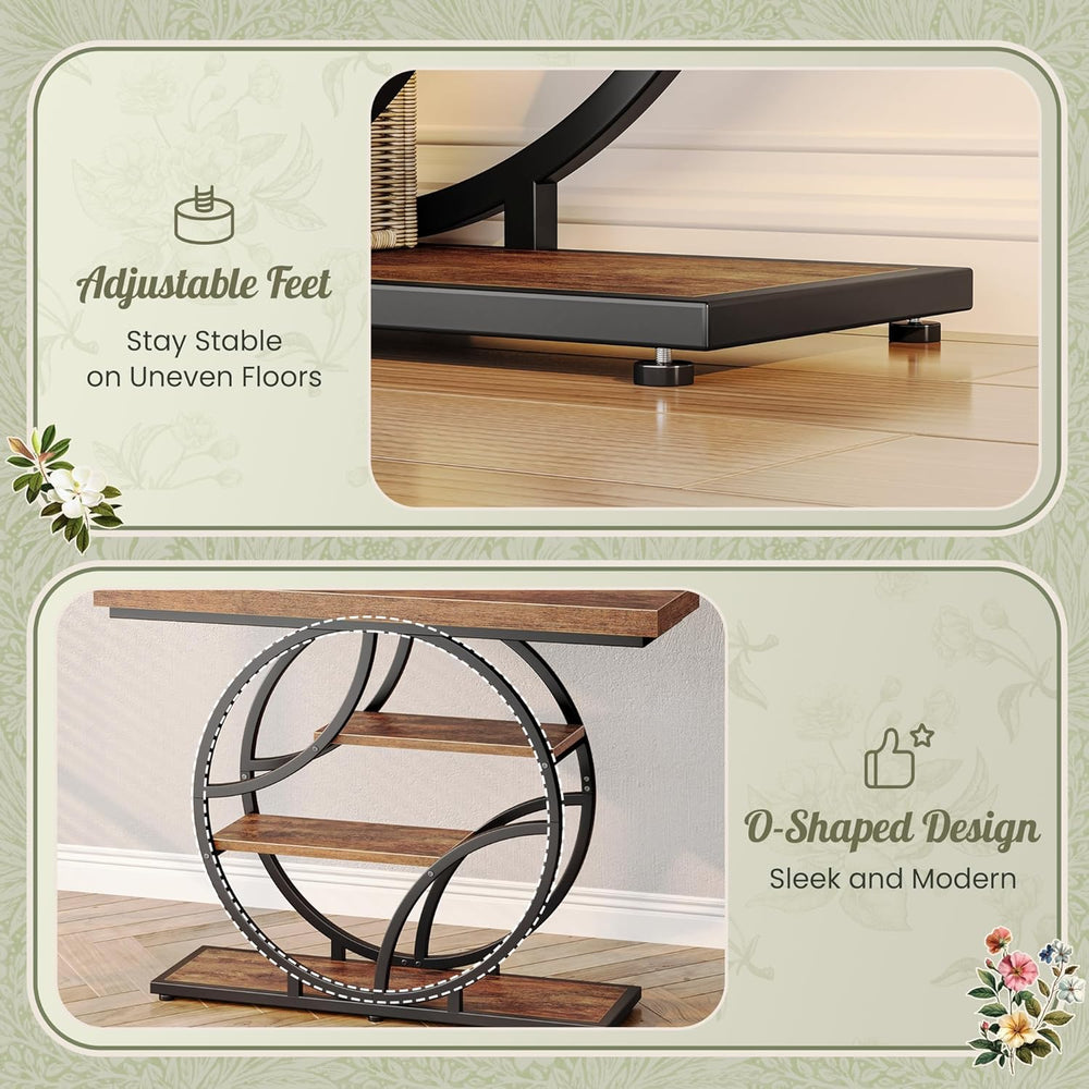 Huuger 41.3 Inch Entryway Table with Artistic Curved Metal Frame,Sofa Table