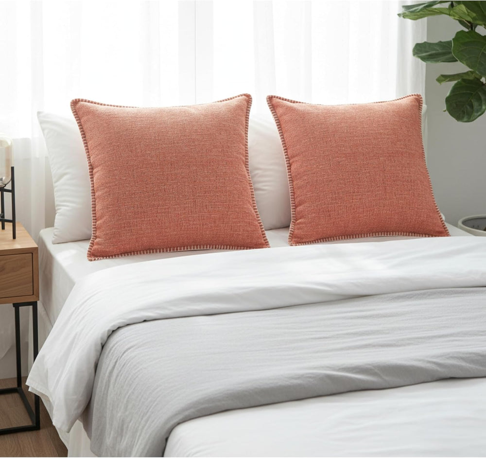 26x26 Pillow Covers Set of 2 Orange, Extra Large Throw Pillow Covers for Couc...