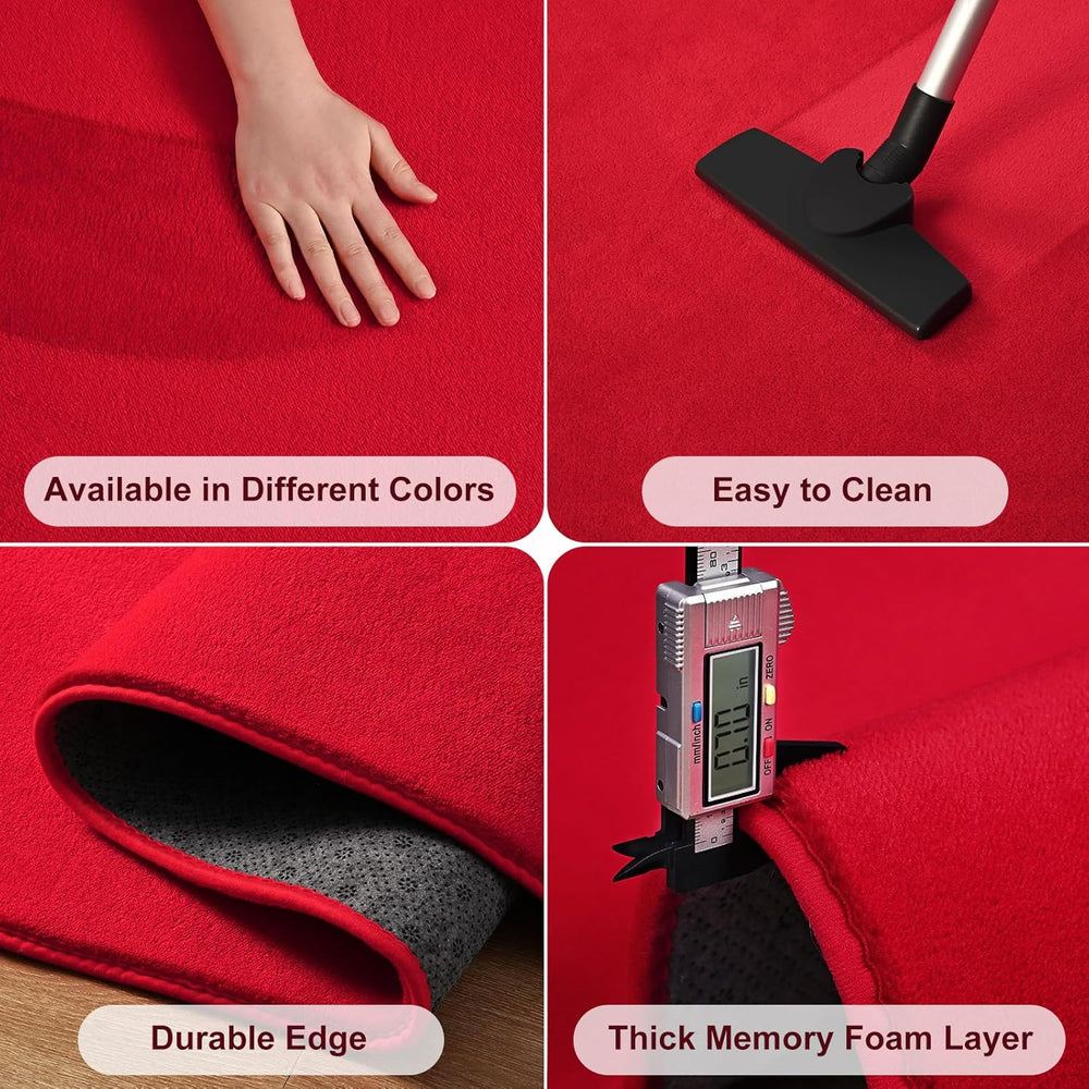 Amearea Modern Area Rugs for Bedroom Living Room, 4x6 Red Memory Foam Rug