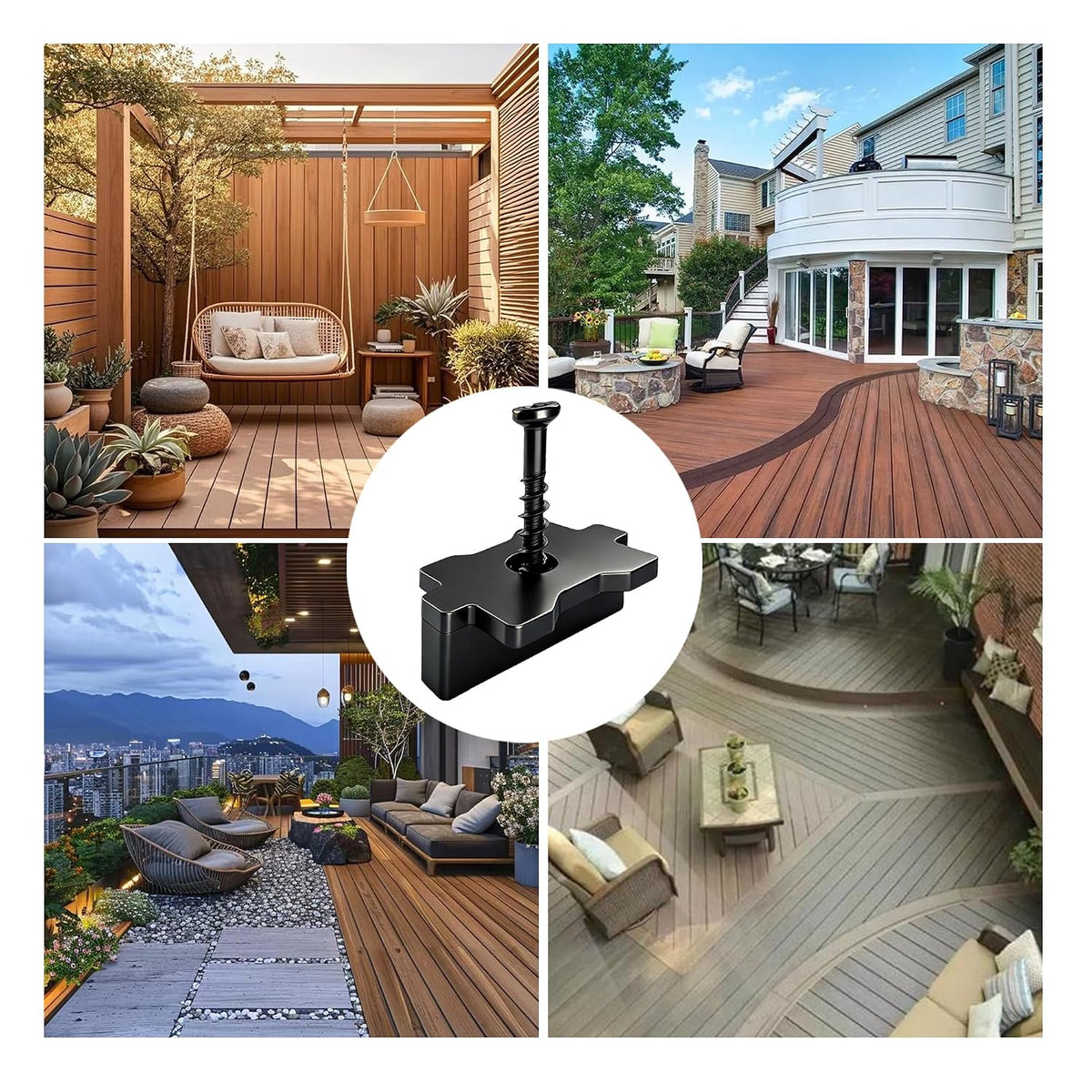 hidden deck fasteners for decking board,composite deck clips shown in use