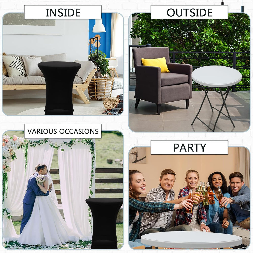 Wenqik 2 Sets 32"x43" High Top Folding Cocktail Tables & Covers...