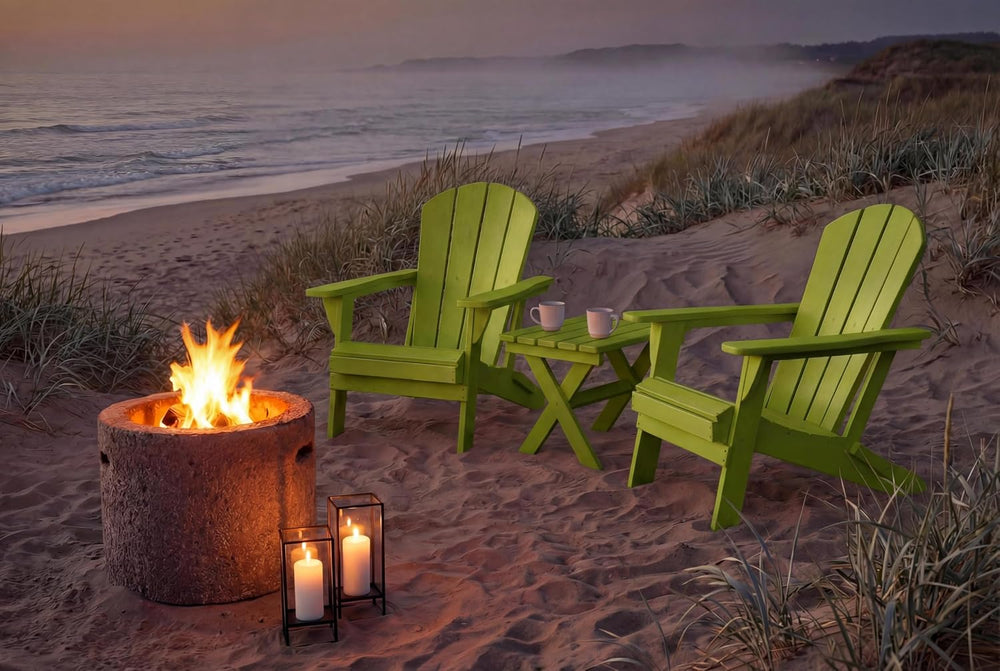Folding Adirondack Chairs Set of 6 with Cup Holders, Heavy Duty HDPE Plastic ...