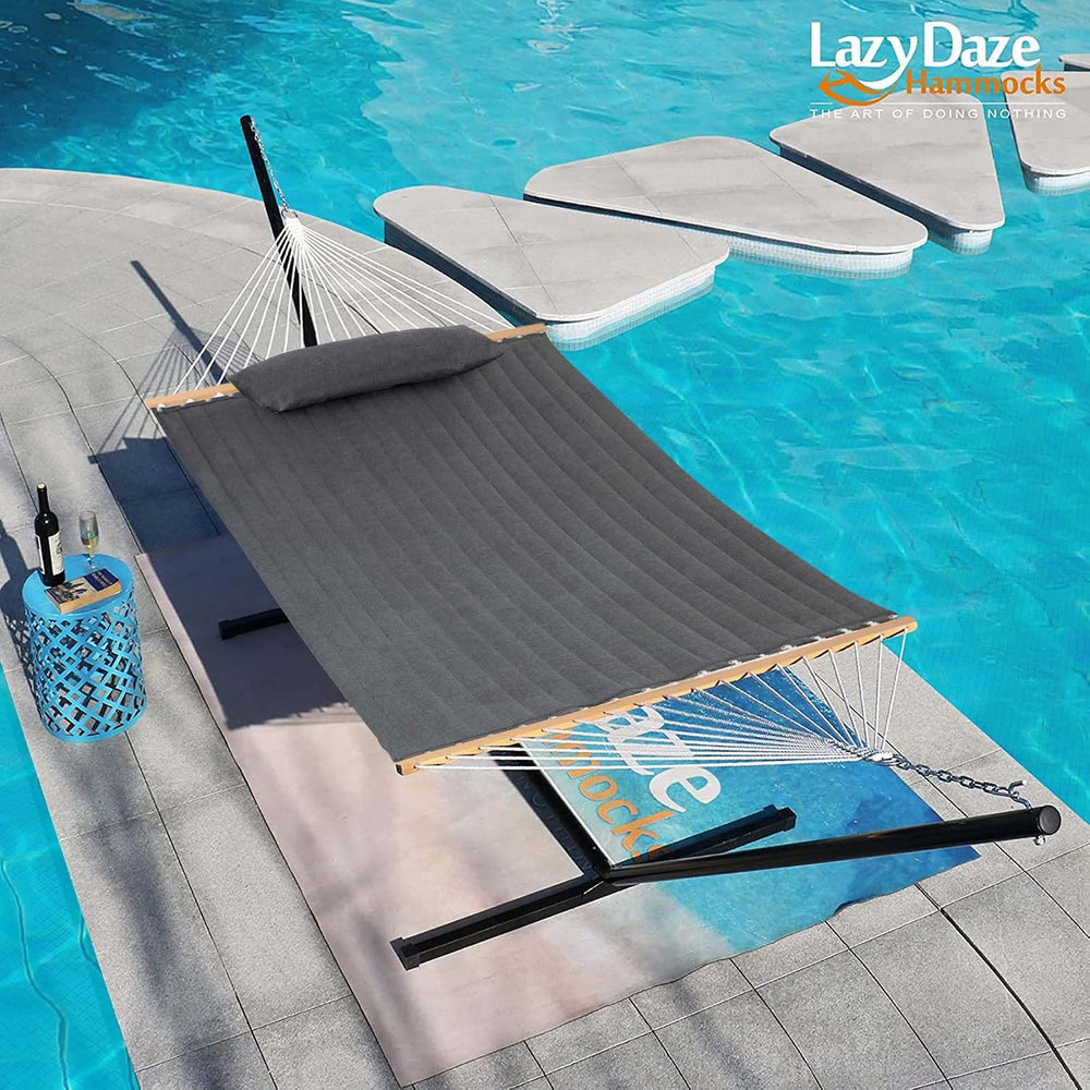Lazy Daze 12 FT Sunbrella Quilted Hammock, Non-Fading Double Hammock