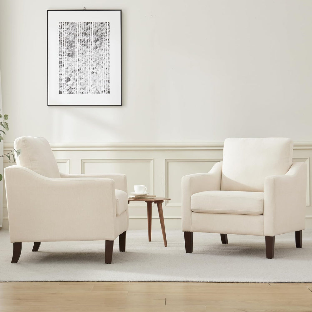 VKNOW Accent Chairs, Modern Upholstered Armchairs, Beige