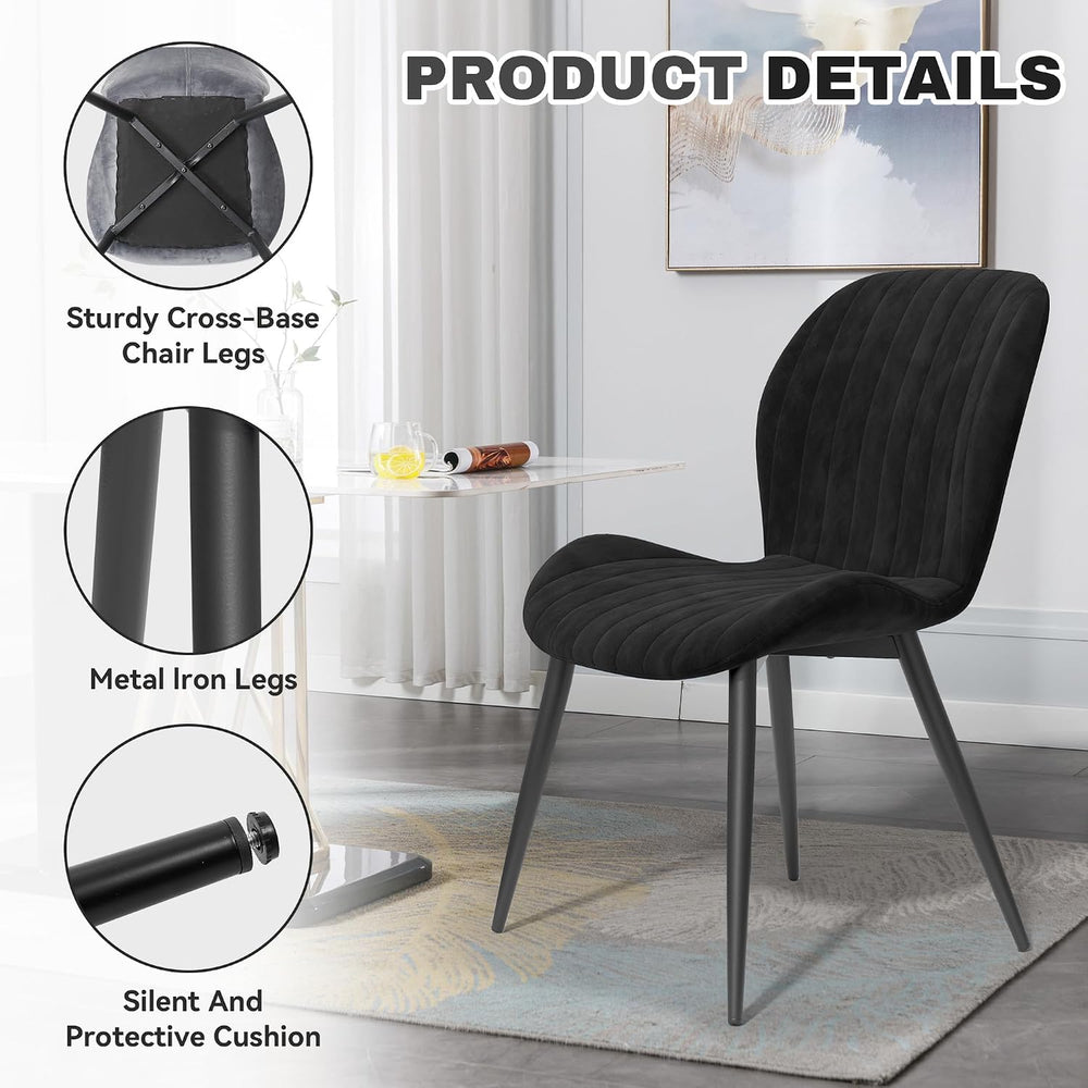 Dining Chairs Set of 6 Modern Velvet Dining Room Chairs Upholstered Dining Ch...
