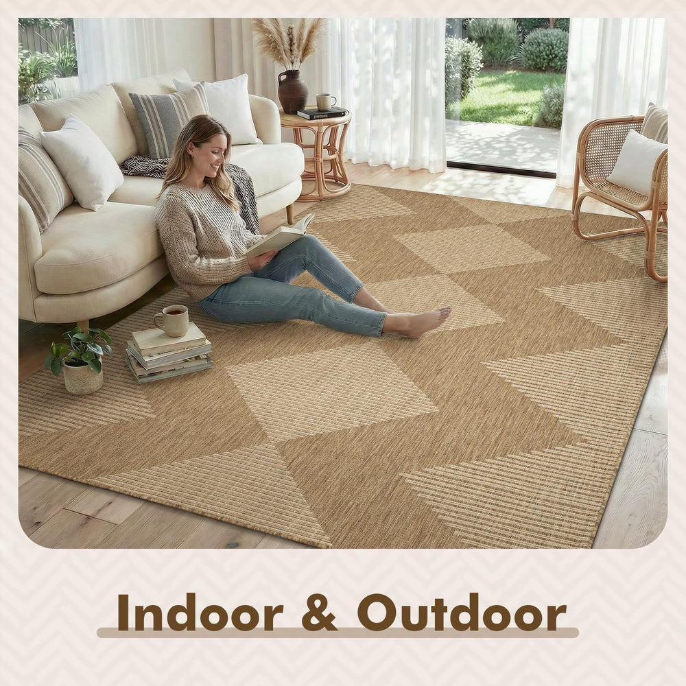 MontVoo-Outdoor Rug Carpet Patio Rug 5x7 ft Polypropylene Indoor Outdoor Rugs...