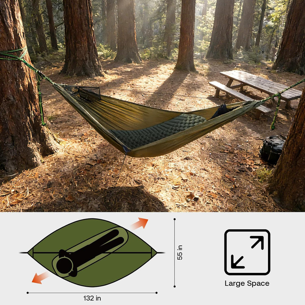 Night Cat Hammock with Mosquito Net: Portable Kit with Sleeping Pad for Solo ...