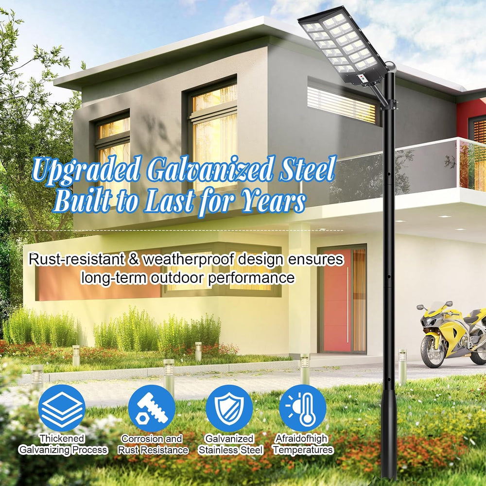 Street Light Pole 10 Ft, Outdoor Adjustable Metal Street Lamp Post for Solar ...