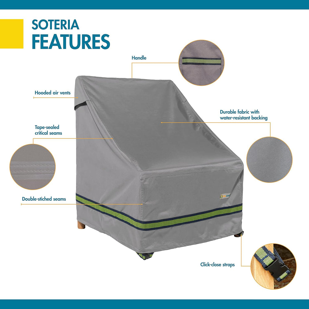 DUCKCOVERS Soteria Water-Resistant 32 Inch Patio Chair Cover, Outdoor Chair C...