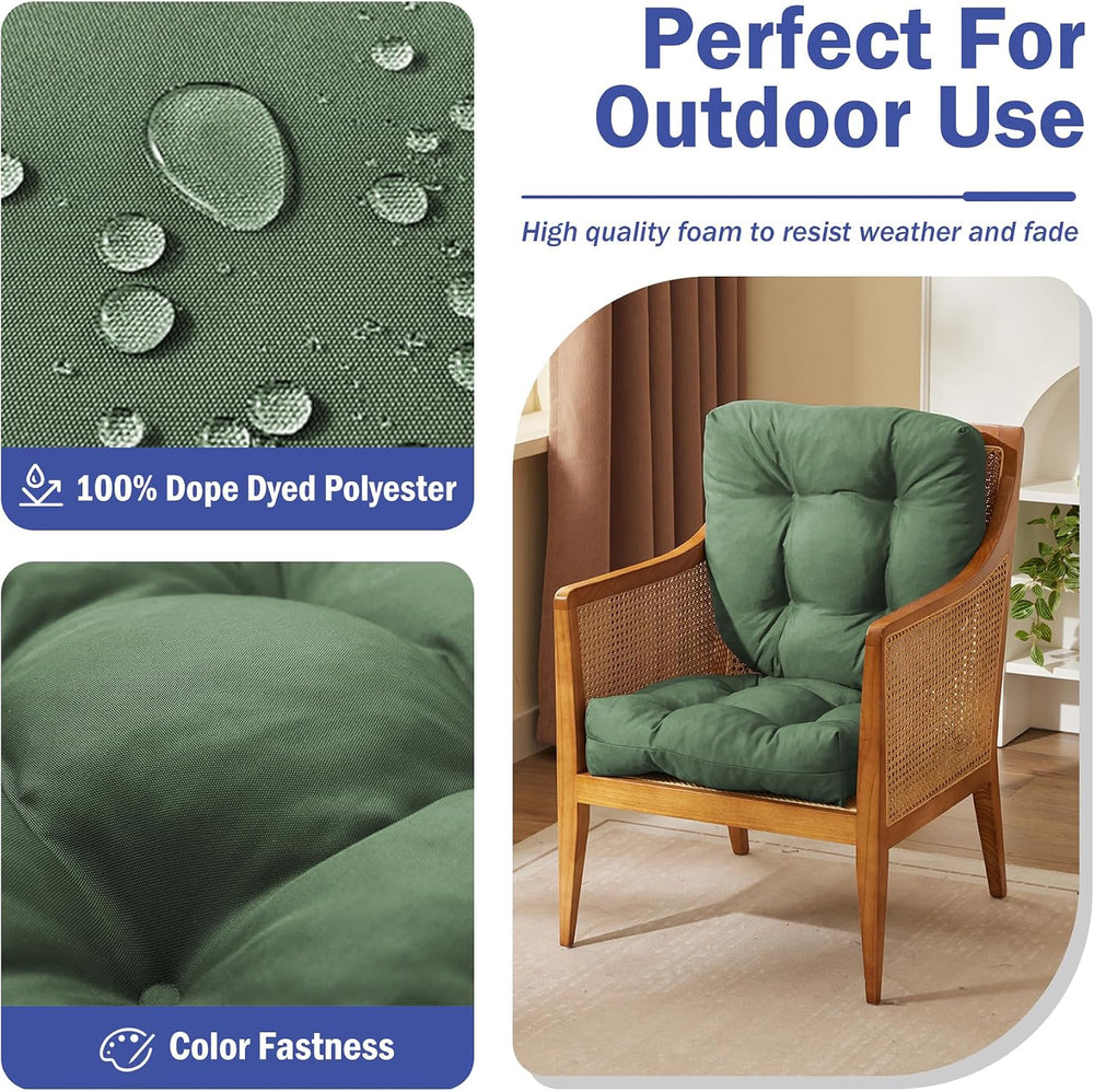 IPYNBAP Outdoor Chair Cushions Set of 4, Patio Chair Cushions with Ties, 19x1...