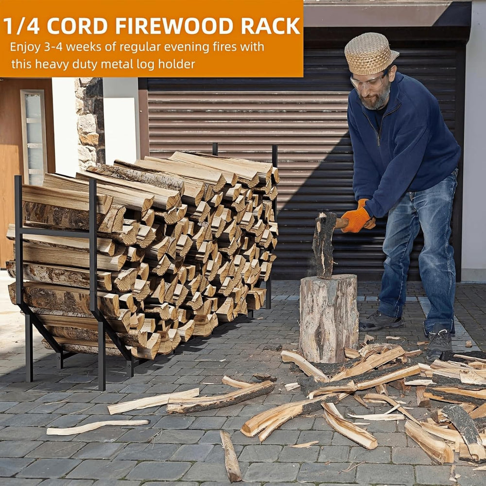 6 ft Firewood Rack Outdoor, Heavy Duty Metal Fire Wood Rack for 880LBS Capaci...