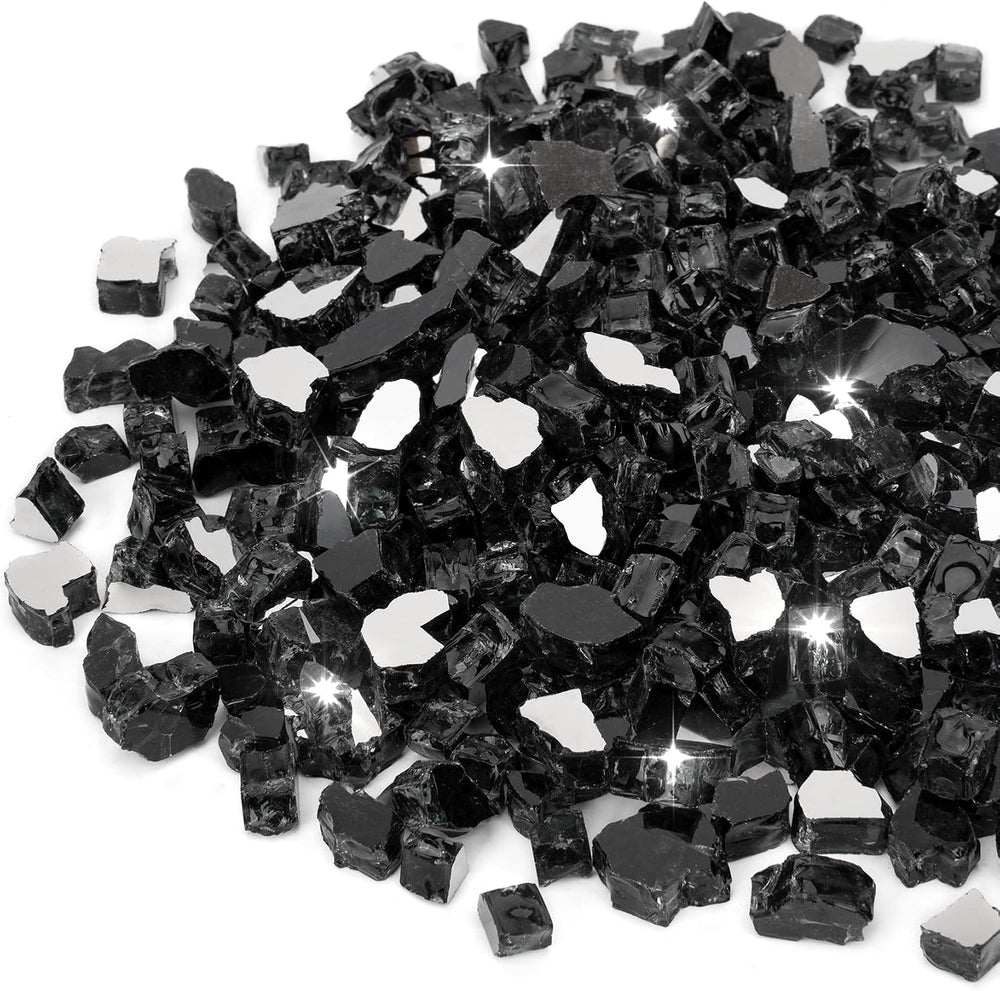 Stanbroil 10-Pound Tempered Fire Glass 1/2 inch, Onyx Black Reflective