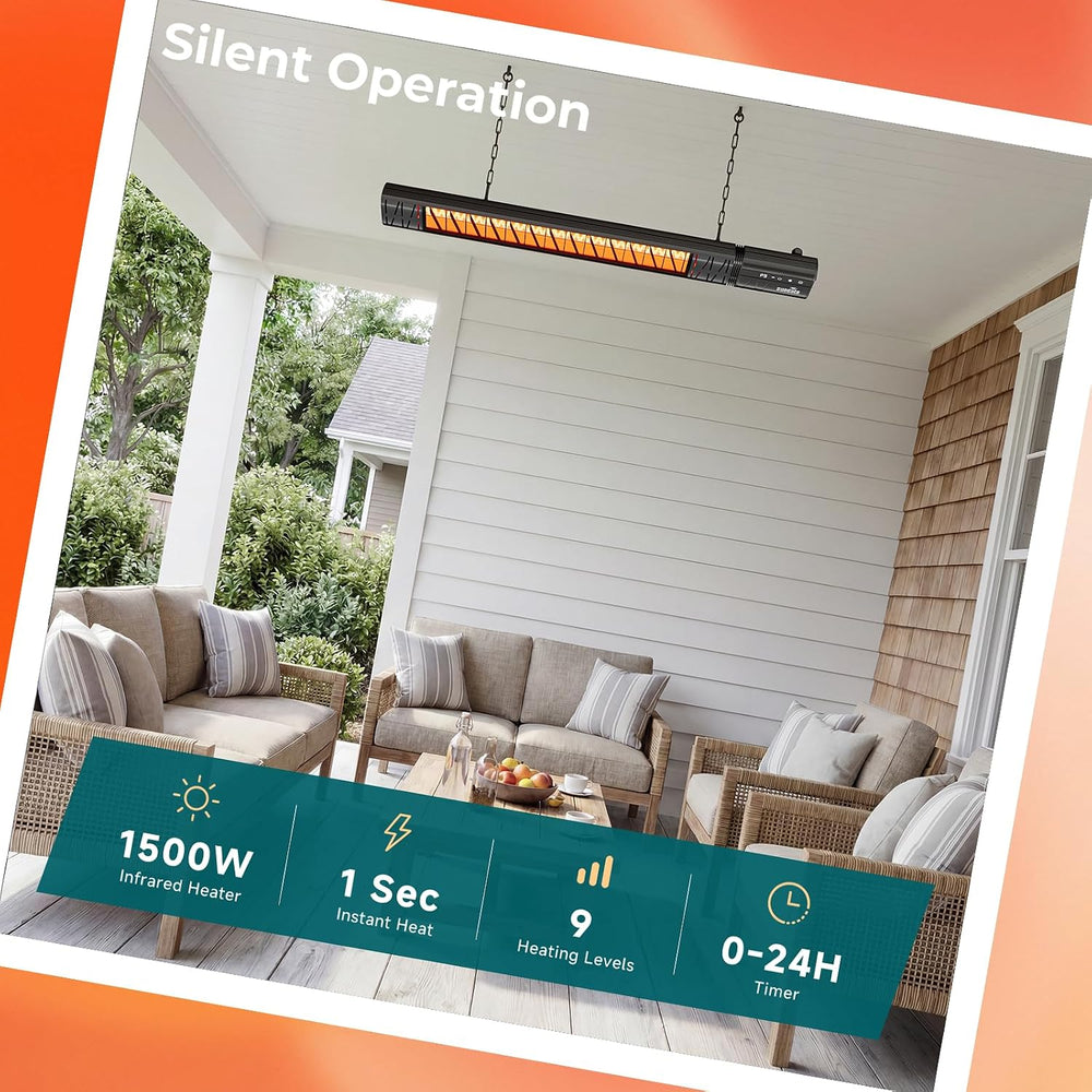 Sundate Ceiling Electric Outdoor Heater Wifi Control Wall-Mounted Hanging Pat...