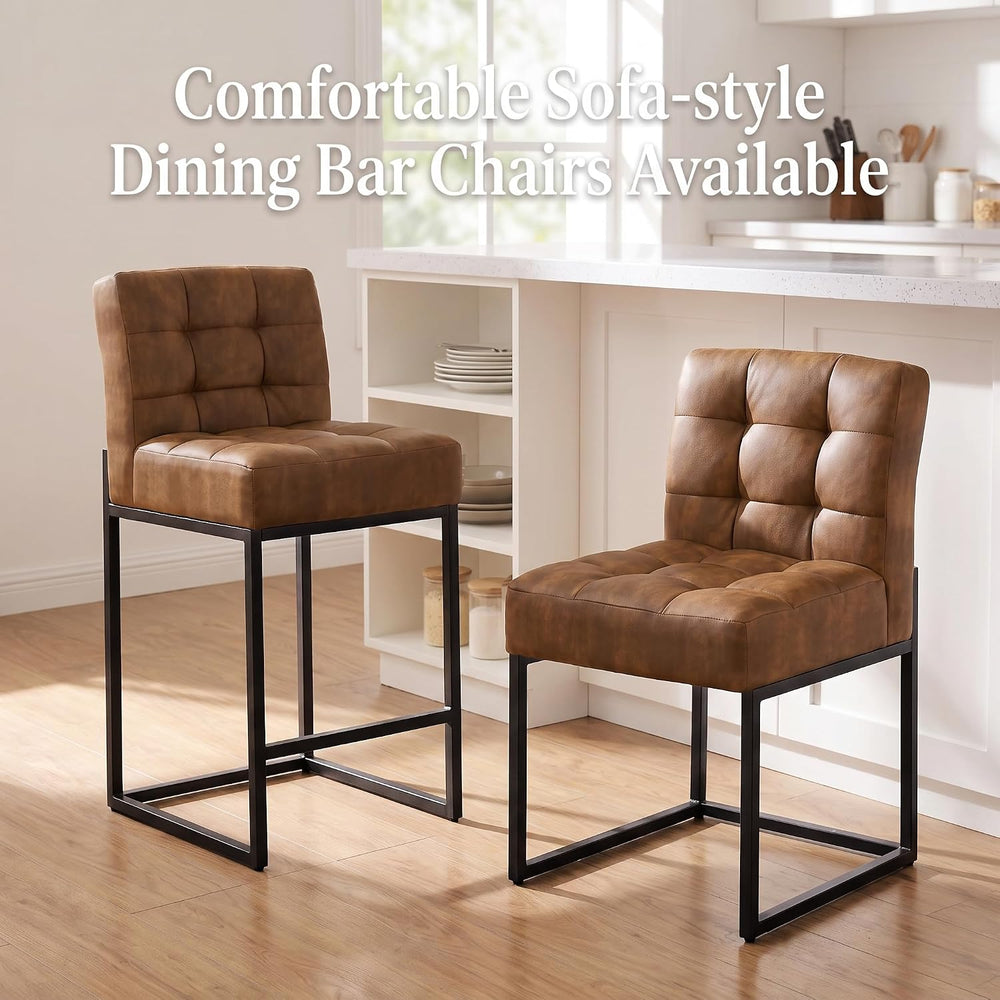 GrandNoor Modern Counter Height Bar Stools Set of 3,25'' Coffee Faux ...