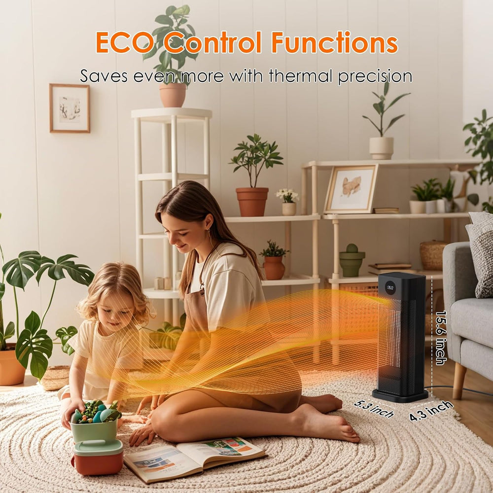 Minthouz Space Heater - 1500W PTC Ceramic Tower Heaters for Indoor Use with A...